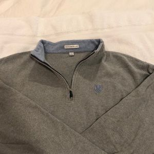 Grey half zip Peter Millar sweater; new condition